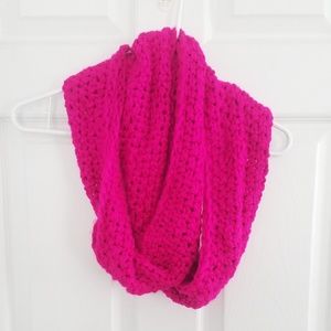 Magenta Hot Pink Soft Open Knit Infinity Scarf